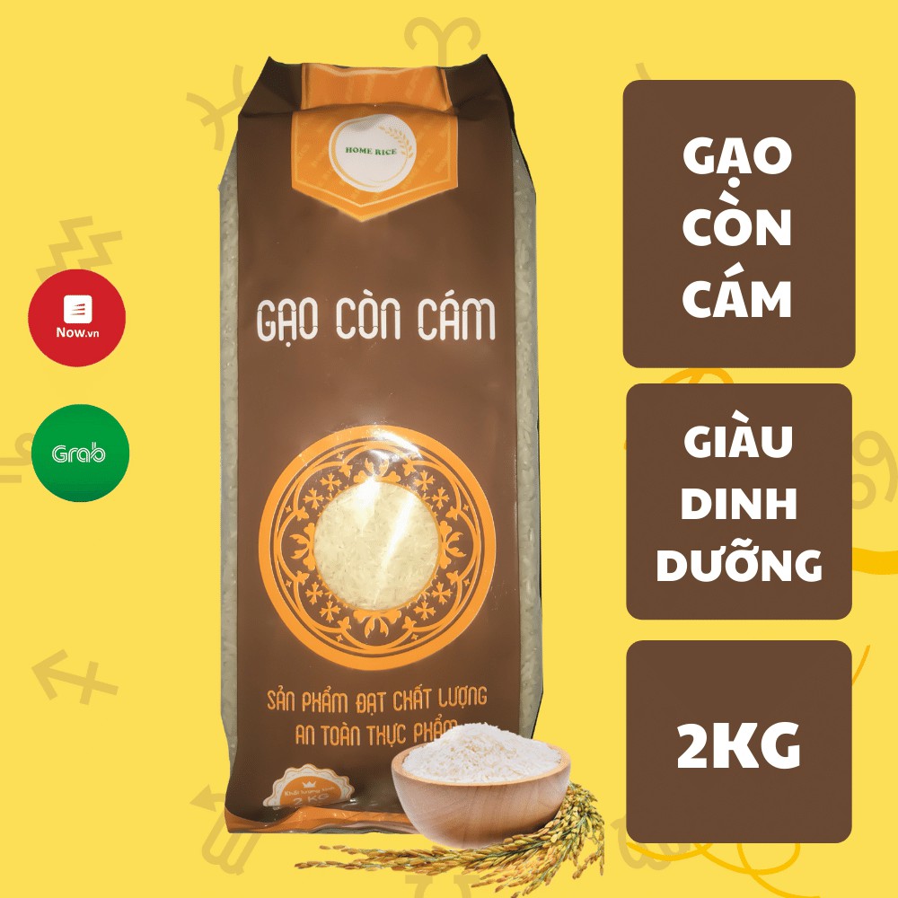 Gạo Còn Cám Home Rice gói 2KG - Nhiều Xơ Giàu Vitamin và Chất Khoáng HOM thumbnail