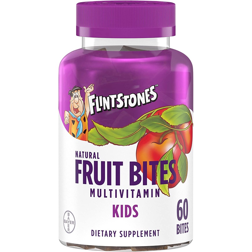 [DATE 04/2022] FLINTSTONE NATURAL FRUIT BITES MULTIVITAMIN KIDS 60 BITES (60 VIÊN)