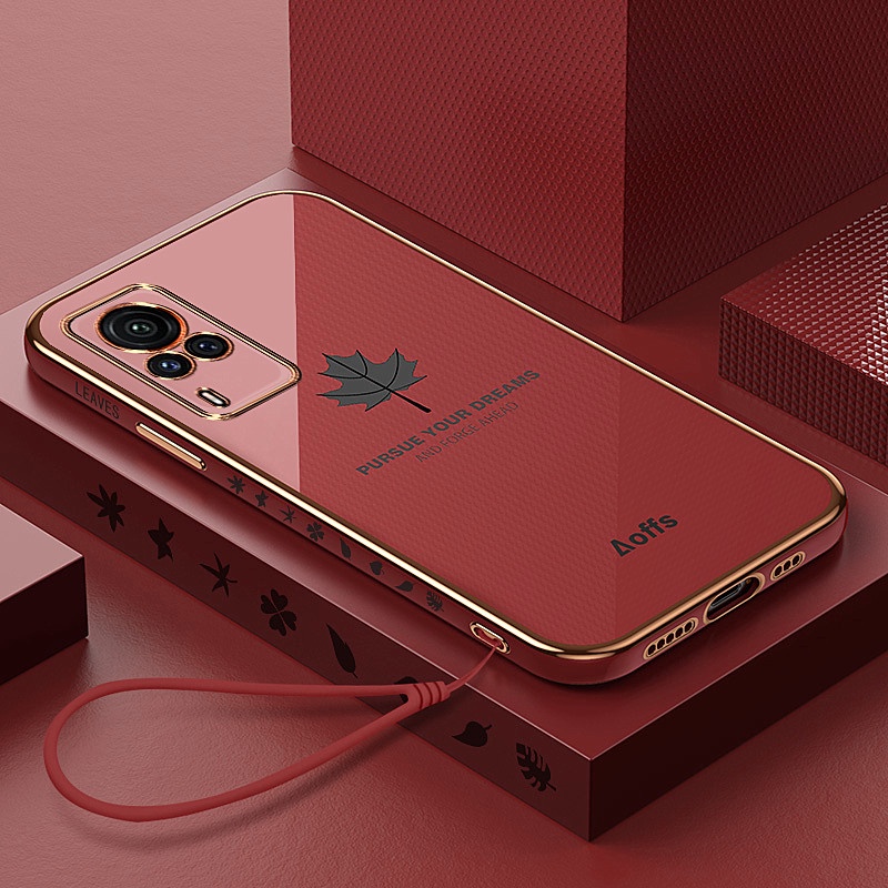 ốp lưng điện thoại mạ sang trọng tương thích với Cho VIVO X80 X80PRO X70 X70PRO X60 X60PRO X50 X50PRO Vỏ silicon mềm TPU có dây buộc case
