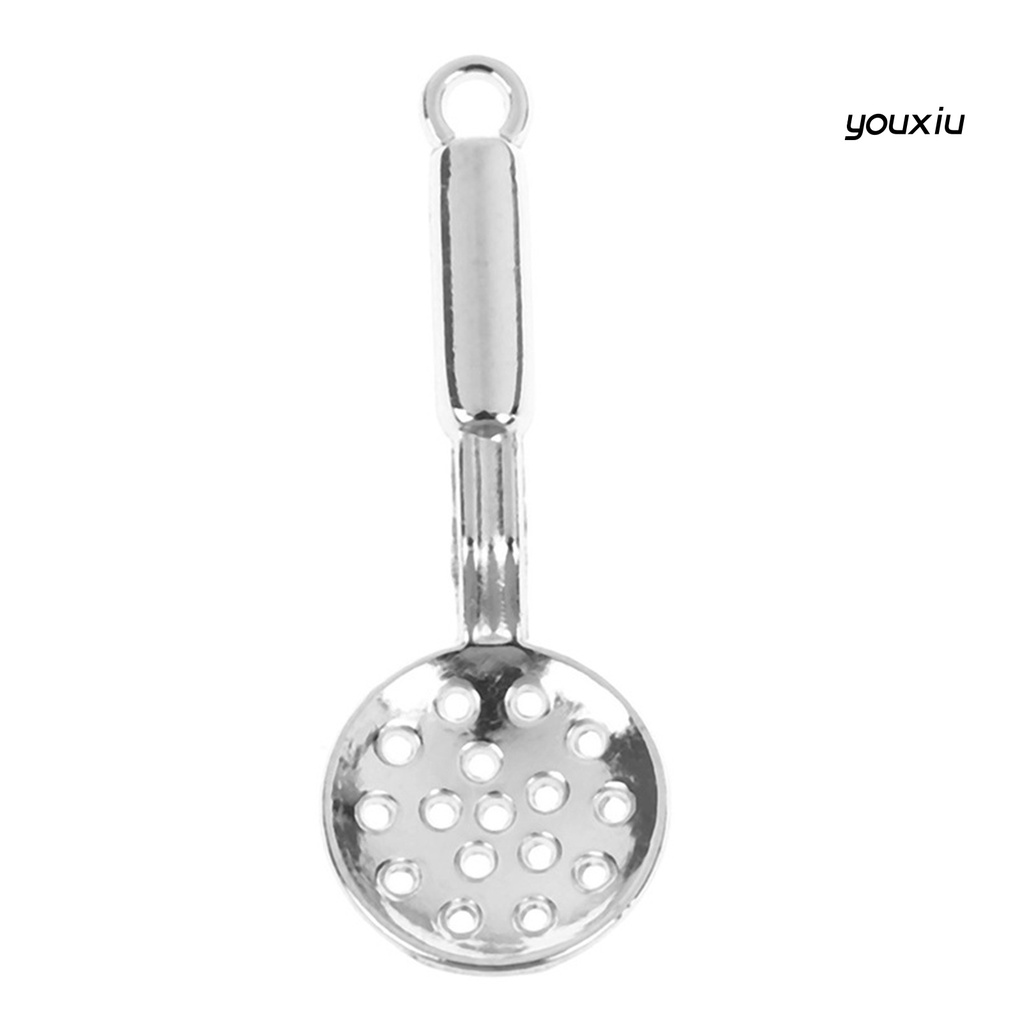 YX-MO 1/12 Dollhouse Mini Kitchen Accessories Metal Cooking Tools Spatula Colander Toy