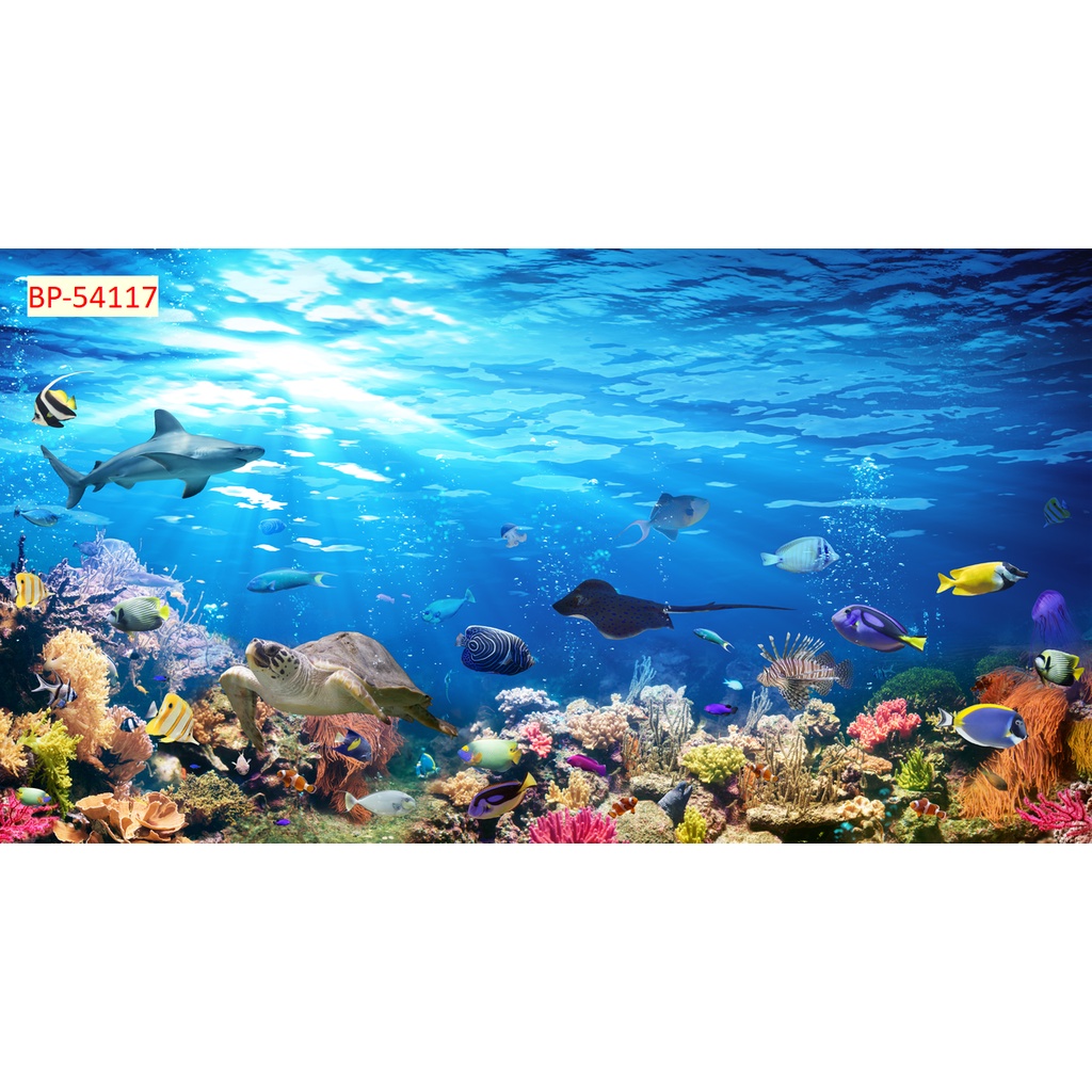 Tranh Dán Tường Đáy Biển Đại Dương 3D