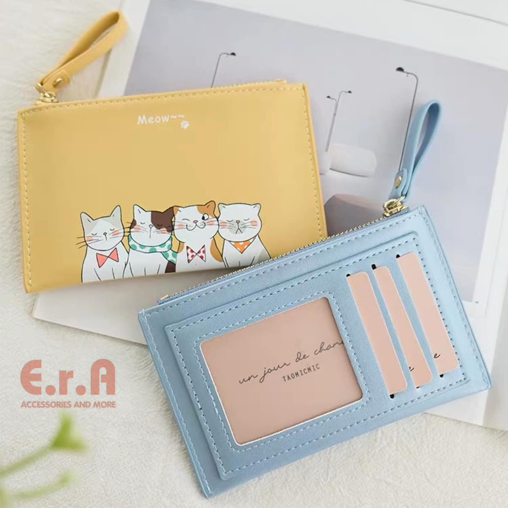 [Ảnh thật] Ví/ Bóp Da Nữ Ngắn Cầm Tay ERASHOP 077288 - Meow Xinh, Đơn Giản, Kute, Nhiều Ngăn, Rẻ Đẹp