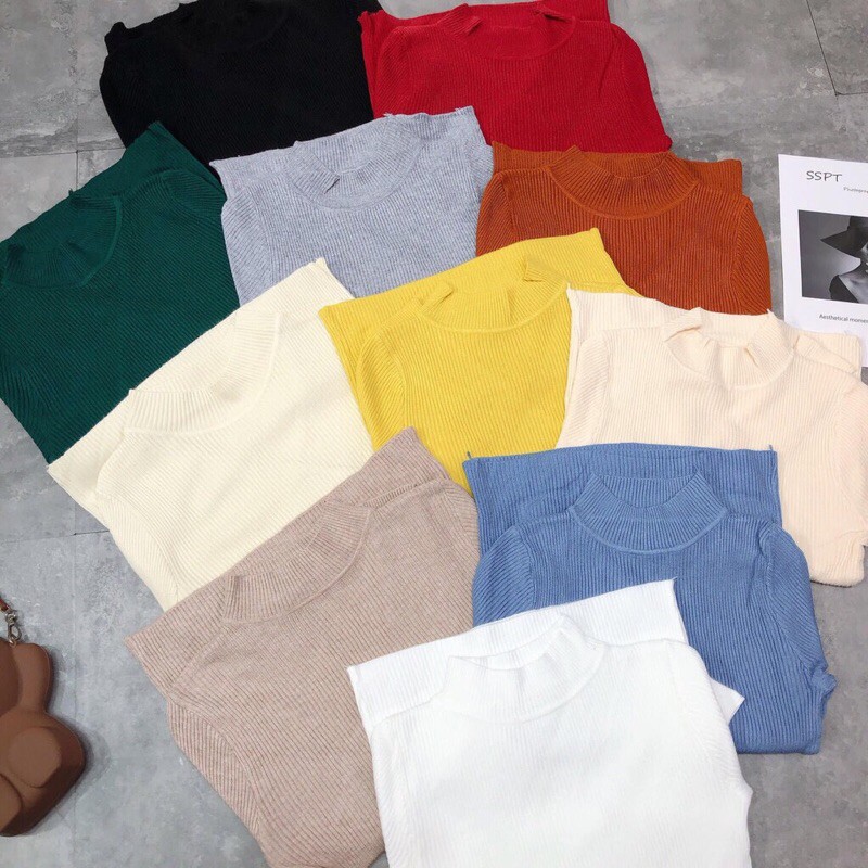 ÁO LEN TĂM CỔ 3 PHÂN NHIỀU MÀU SIÊU ĐẸP HÀNG QUẢNG CHÂU