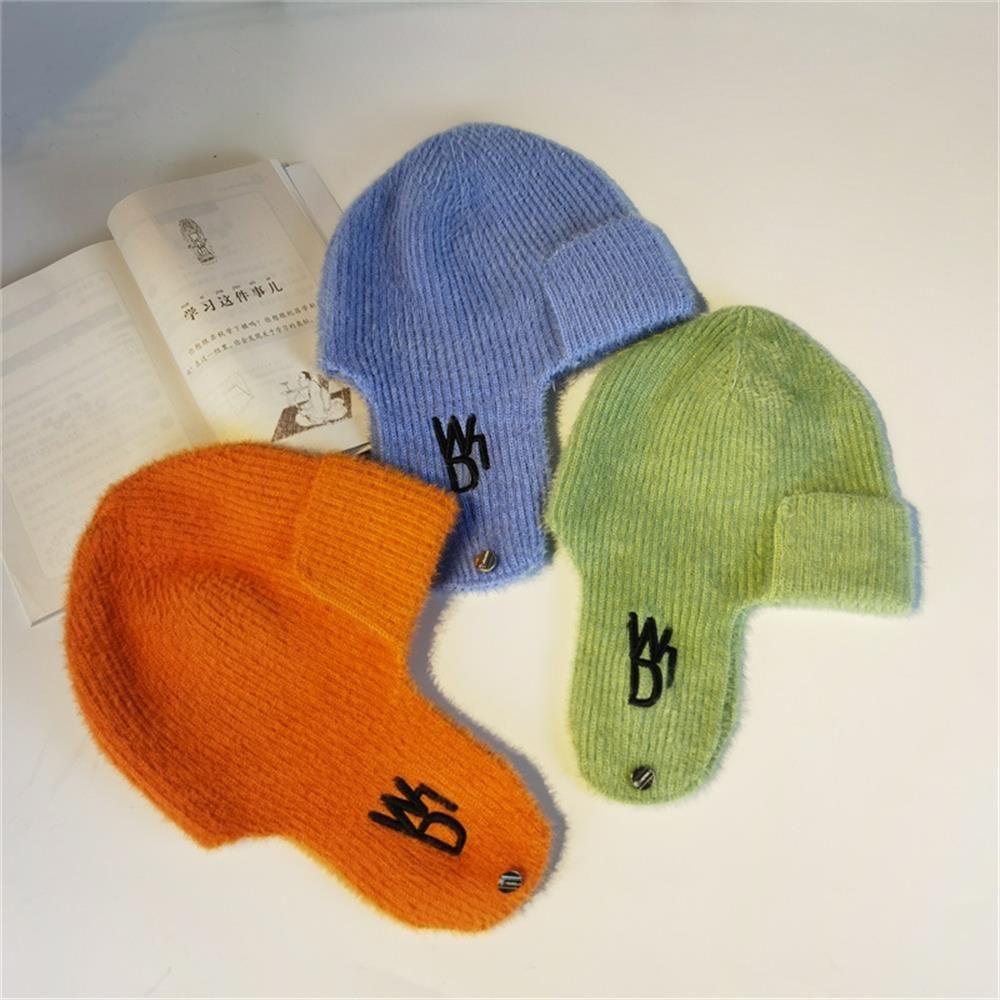 Bông Chụp Tai Bằng Len Nhung Dệt Kim Giữ Ấm Mùa Thu Đông