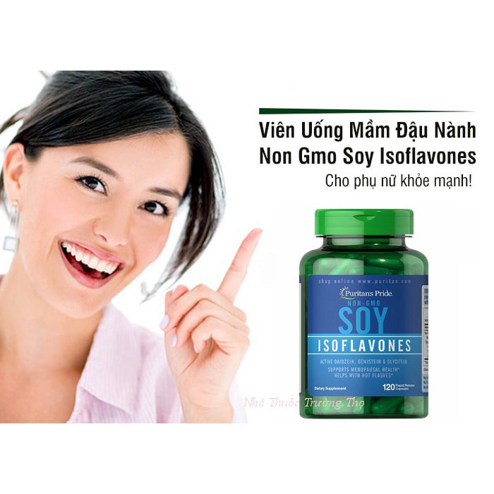 Viên Uống Mầm đậu nành Soy Isoflavones Puritan's Pride 120 viên, hàng chính hãng