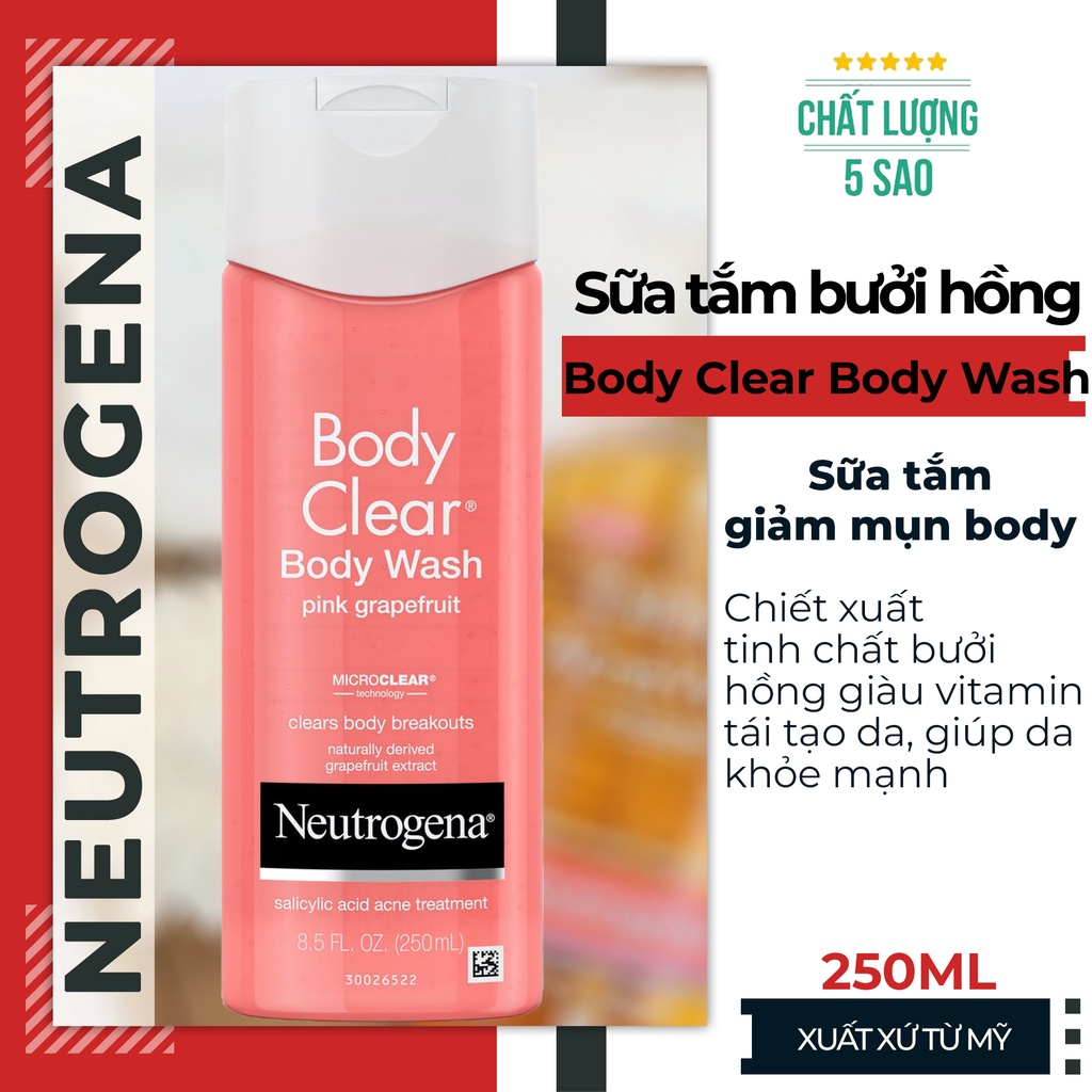 Sữa Tắm Neutrogena Clear Body Wash Pink Grapefruit (250ml)