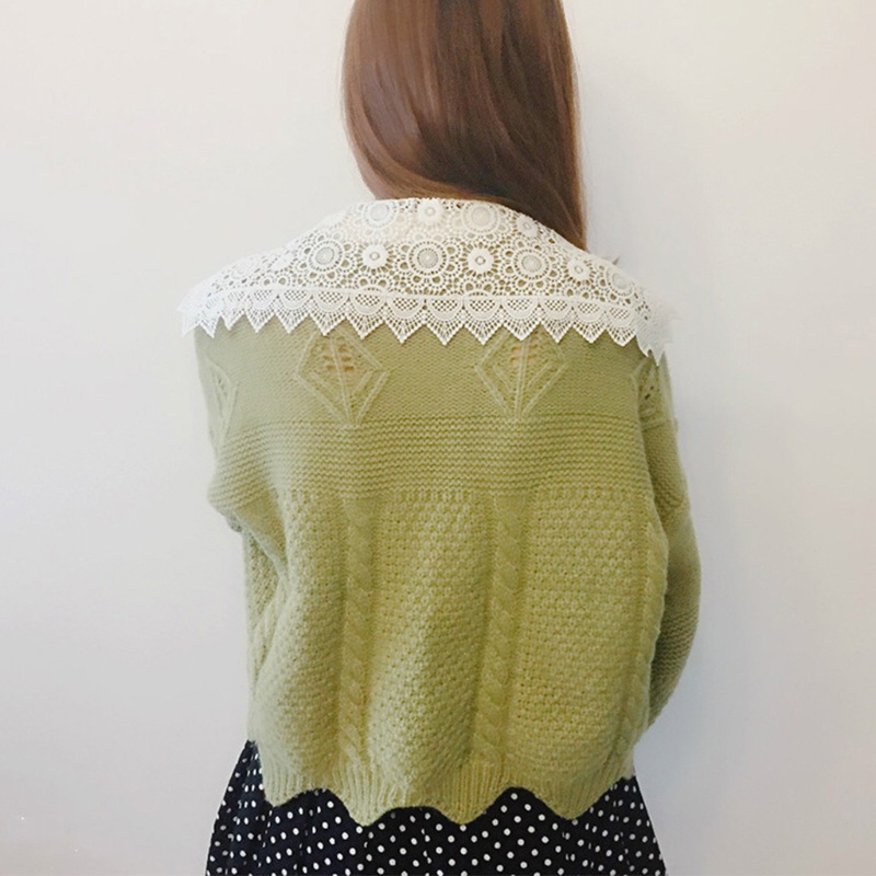 Khăn Choàng Cổ Phối Ren Thêu Hoa Phong Cách Hàn Quốc Dành Cho Nữ