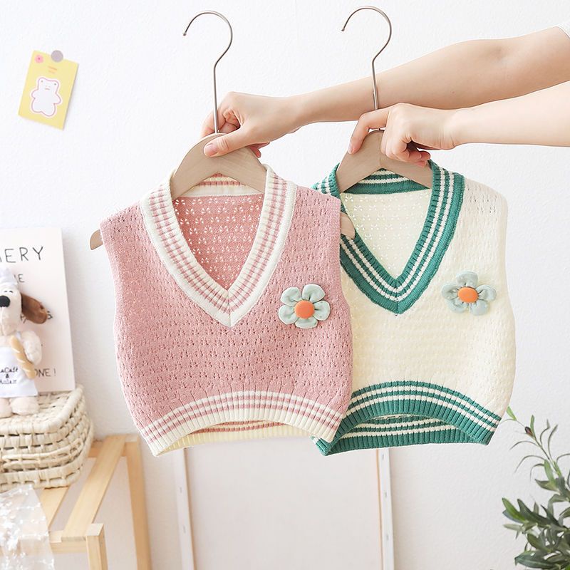 Áo Sweater Không Tay Thiết Kế Mới Thời Trang Mùa Xuân Thu Dành Cho Bé