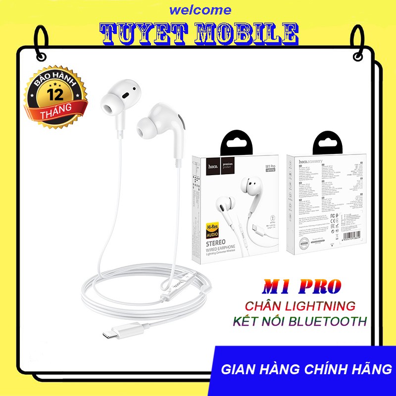 TAI NGHE DÂY HOCO M1 PRO LIGHTNING/IPHONE KẾT NỐI BLUETOOTH - CHÍNH HÃNG