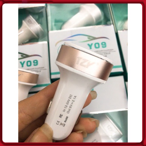 Tẩu sạc oto 💖 FREE SHIP 💖  Tẩu Sạc Điện Thoại Xe Hơi 2 Cổng Y09 TYZ