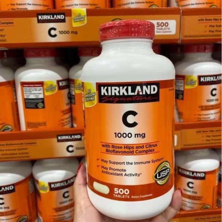 Vitamin C 1000mg Kirkland Rose Hips Mỹ 500 viên [Date 11/2024]