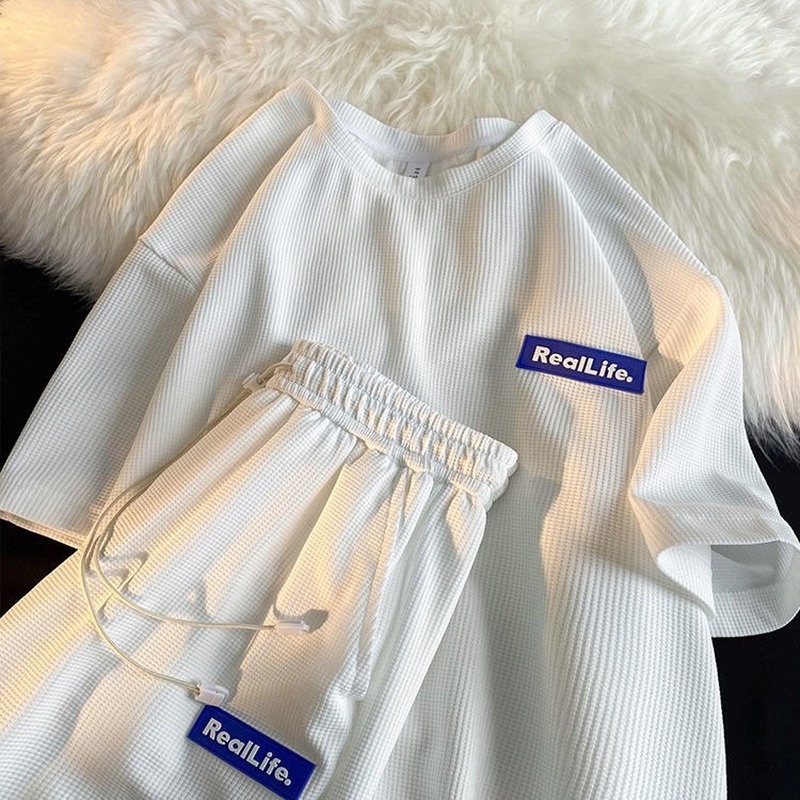 Set Áo Thun Ngắn Tay Form Rộng Và Quần Short Plus Size Thời Trang Xu Hướng Mùa Hè Cho Cặp Đôi