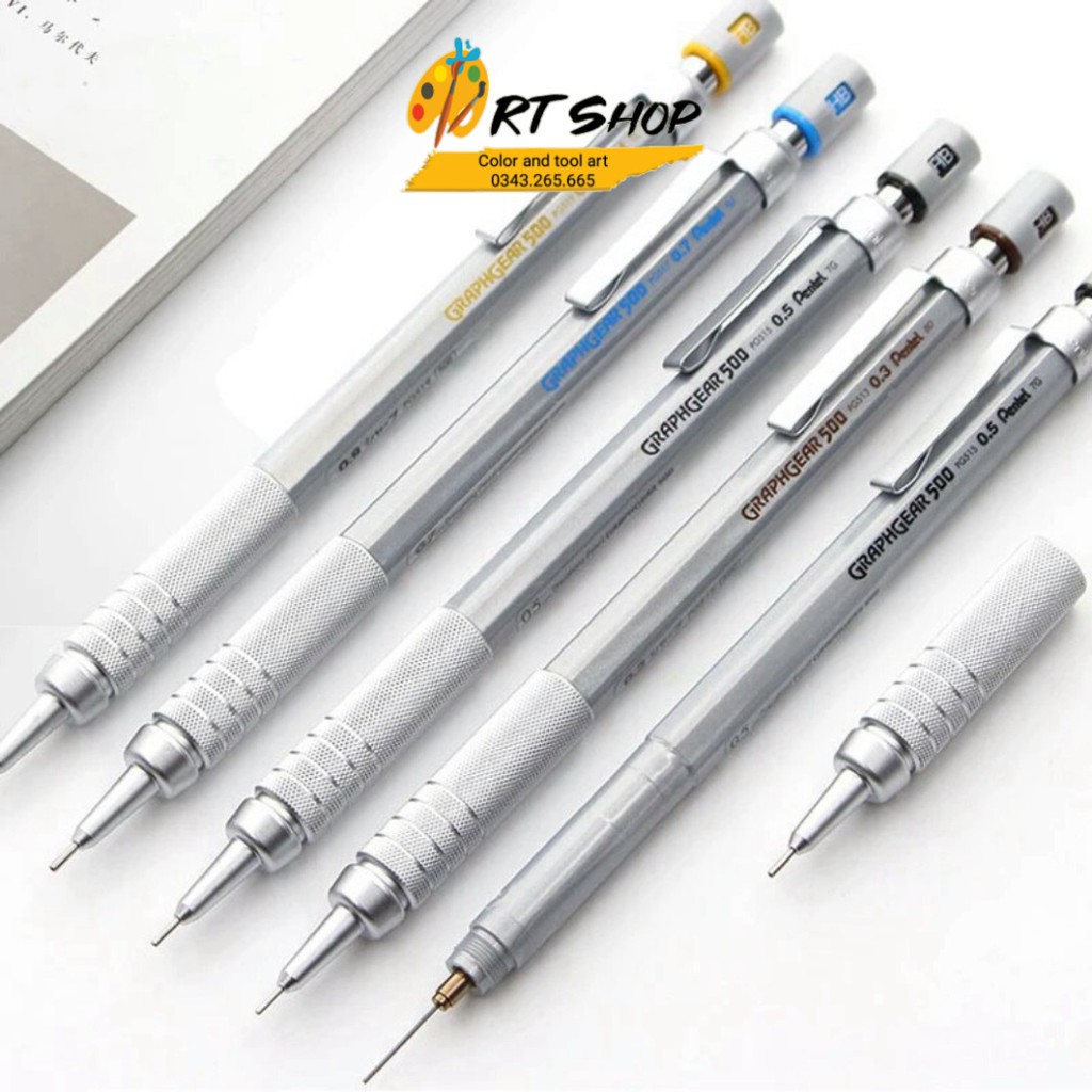 Bút Chì Bấm Kỹ Thuật Pentel Graphgear 500 cao cấp (đúc thép) - ART SHOP