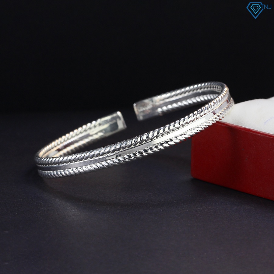 Vòng tay bạc nam 925 dạng kiềng cá tính LTA0049 - Trang sức TNJ