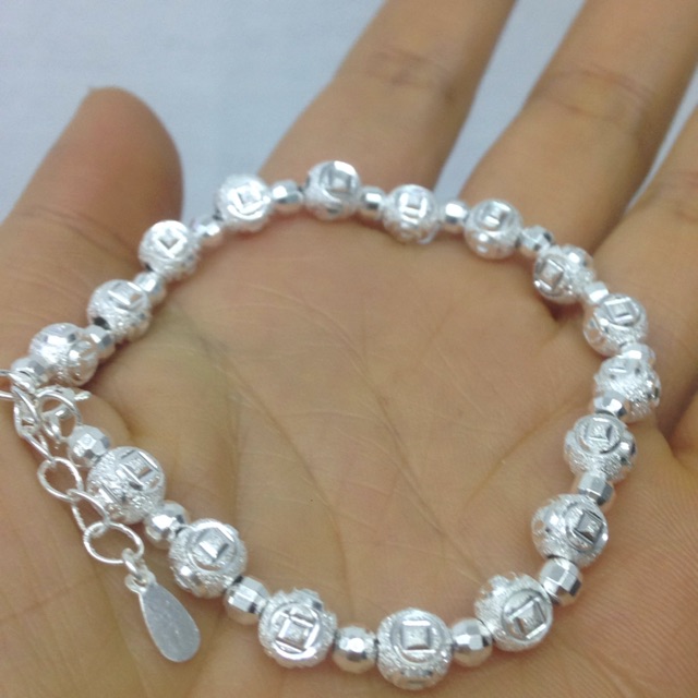 Lắc tay kim tiền bi to 6li bạc ta PA