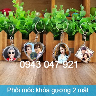 Phôi móc khóa gương 2 mặt dùng in chuyển nhiệt