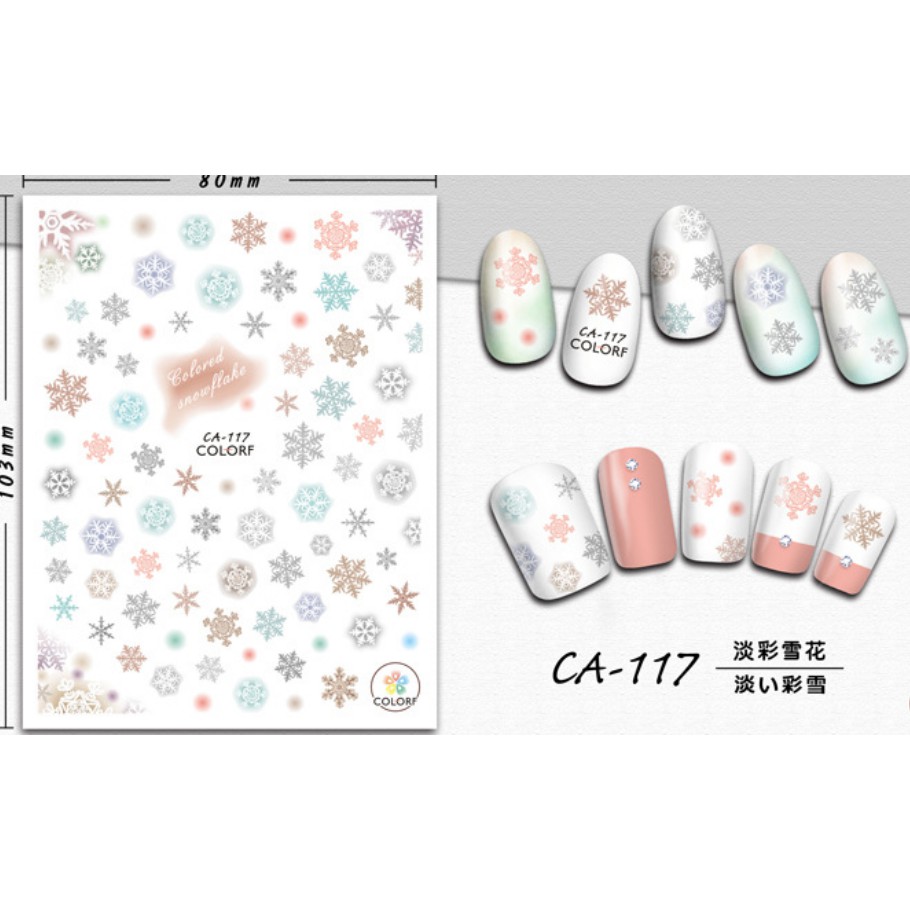sticker dán móng hình bông tuyết