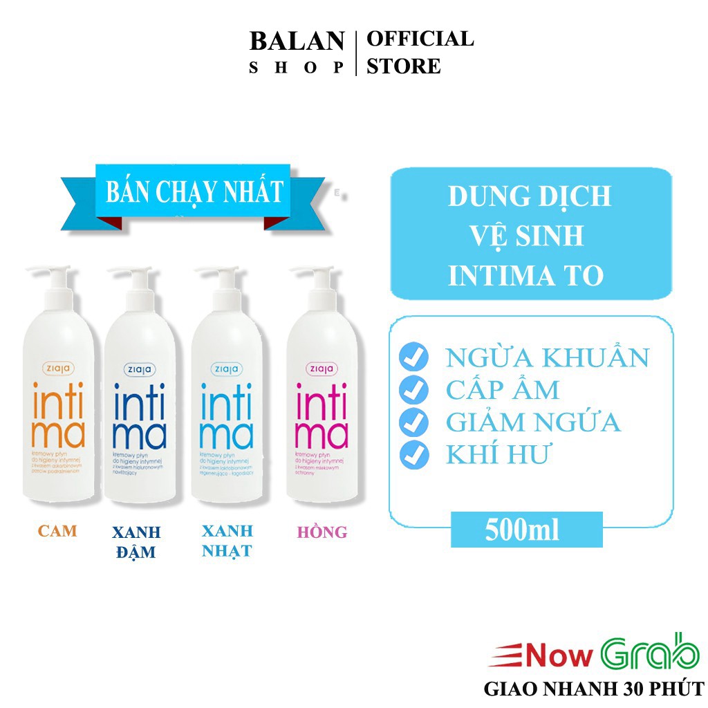 Dung Dịch Rửa Vệ Sinh Dạng Sữa , Làm Dịu Và Khỏe Da Vùng Kín Intima Ziaja Đủ Màu 500ml - Balanshop