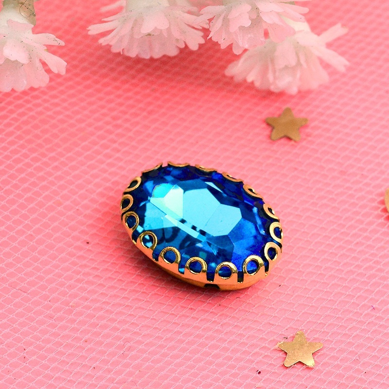 Set 20 Viên Đá Hình Oval 10x14mm Dùng Để Trang Trí Đồ Thủ Công