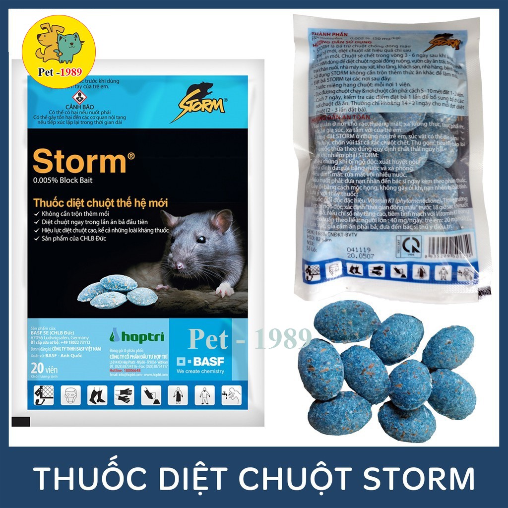 Diệt chuột Storm 1 gói gồm 20 viên