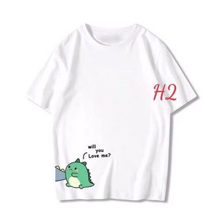 Áo đôi khủng long theo đuôi cộc tay