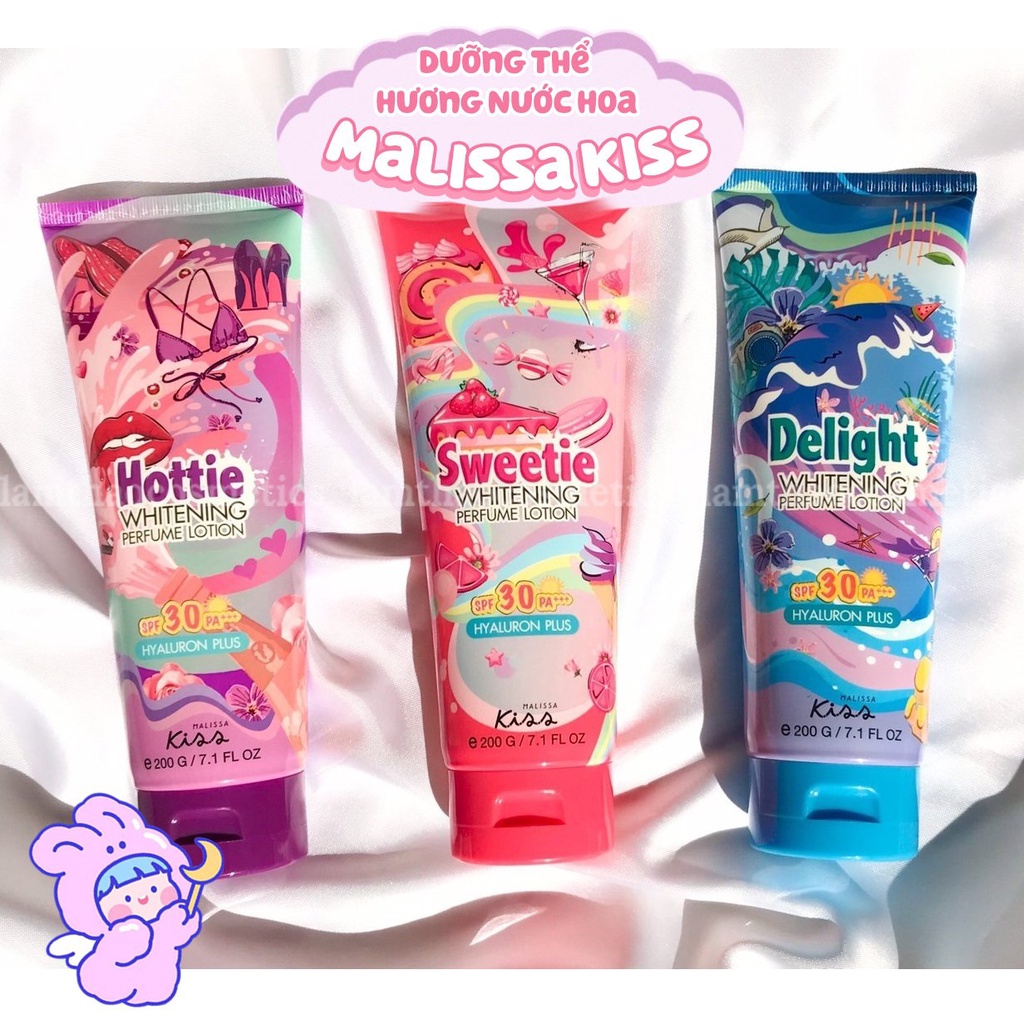 Dưỡng Thể Hương Nước Hoa Malissa Kiss Whitening Perfect Lotion SPF 30 PA+++ 200g