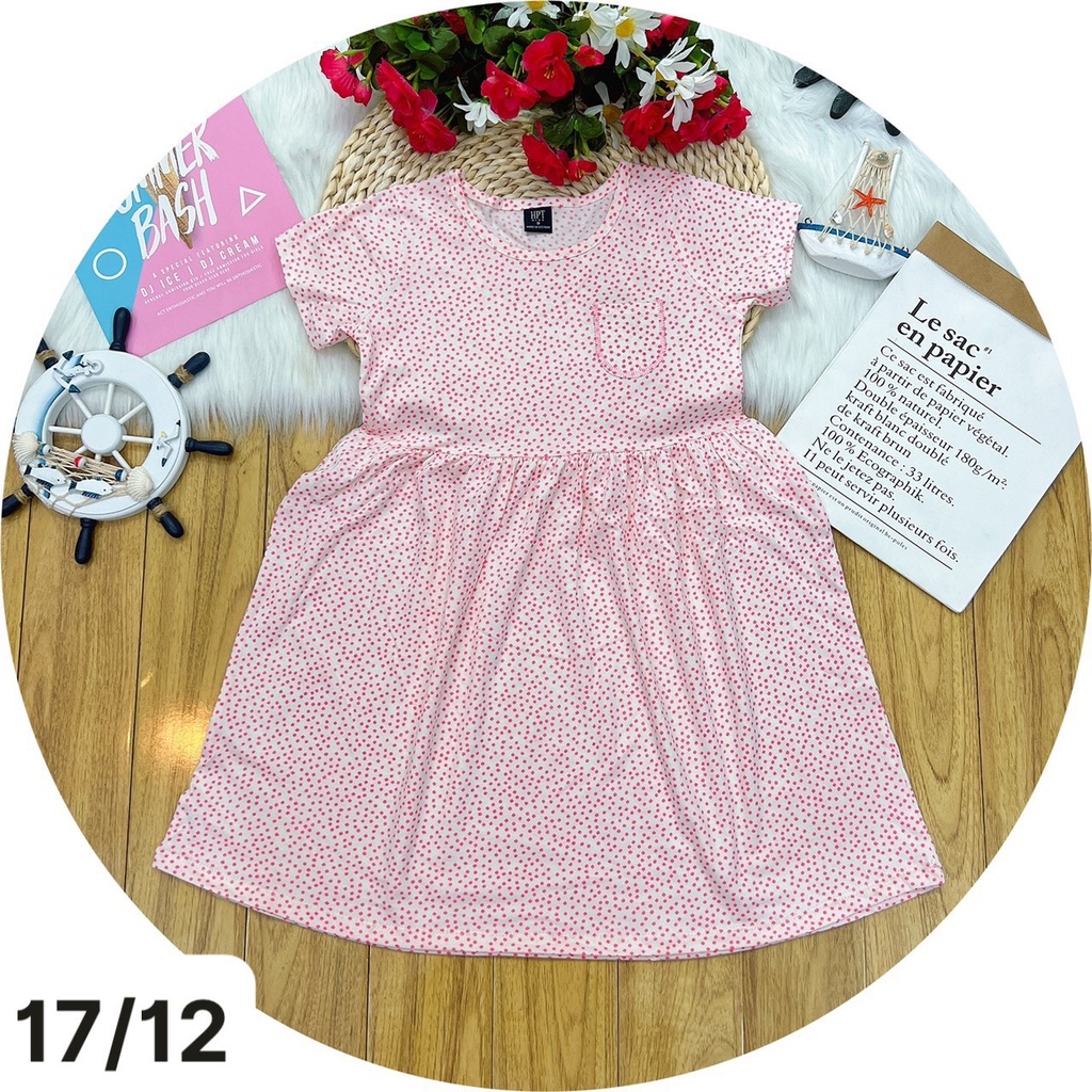 ĐẦM THUN COTTON CHÂT VẢI DU TU HÀNG XUẤT KHẨU THÍCH HOP BÉ MẠC MÙA HÈ