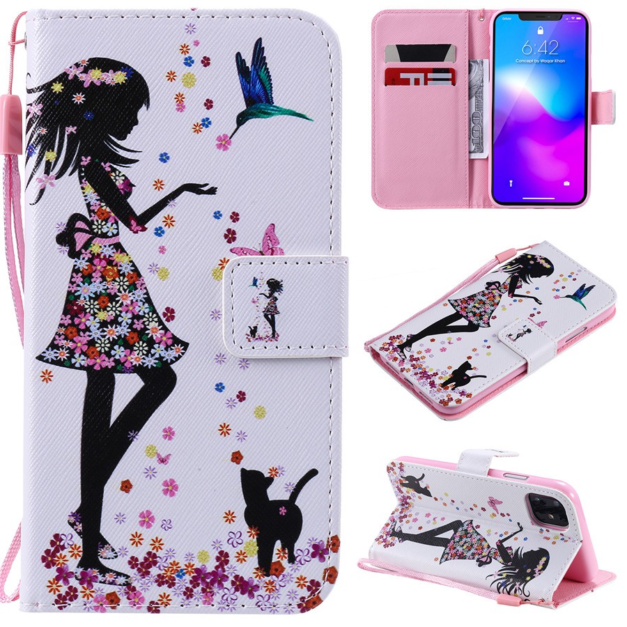 Bao da điện thoại tô vẽ hoa văn cho Apple Iphone 11/11 Pro/11 Pro Max | BigBuy360 - bigbuy360.vn