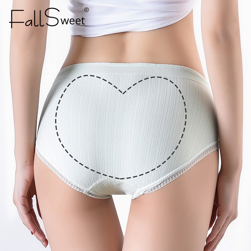 3 Quần lót FALLSWEET phối ren không lộ đường may màu trơn tùy chọn quyến rũ cho nữ