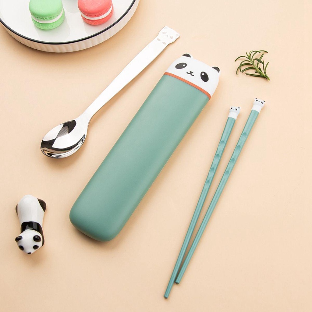 YIYU Bộ Muỗng Đũa Bằng Silicone Chống Trượt