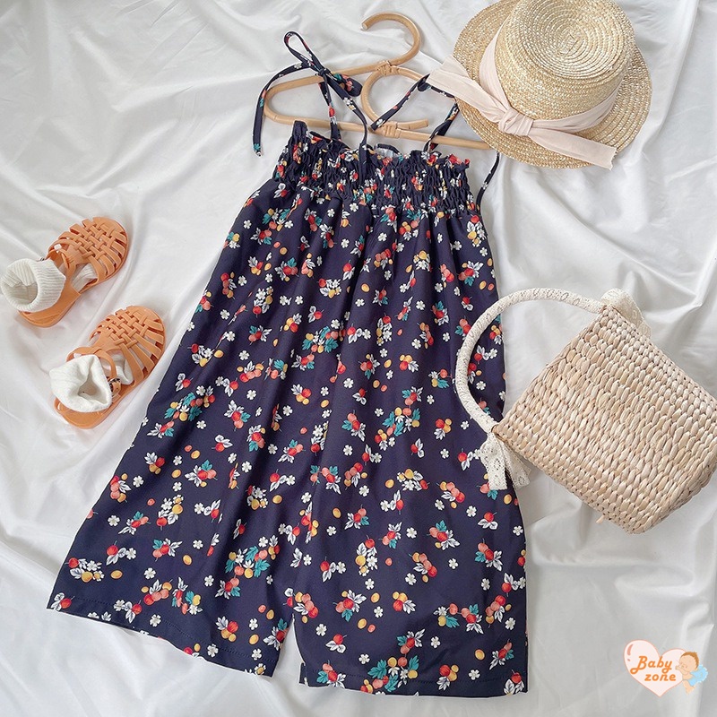 Quần Yếm In Hoa Dễ Thương Cho Bé Gái