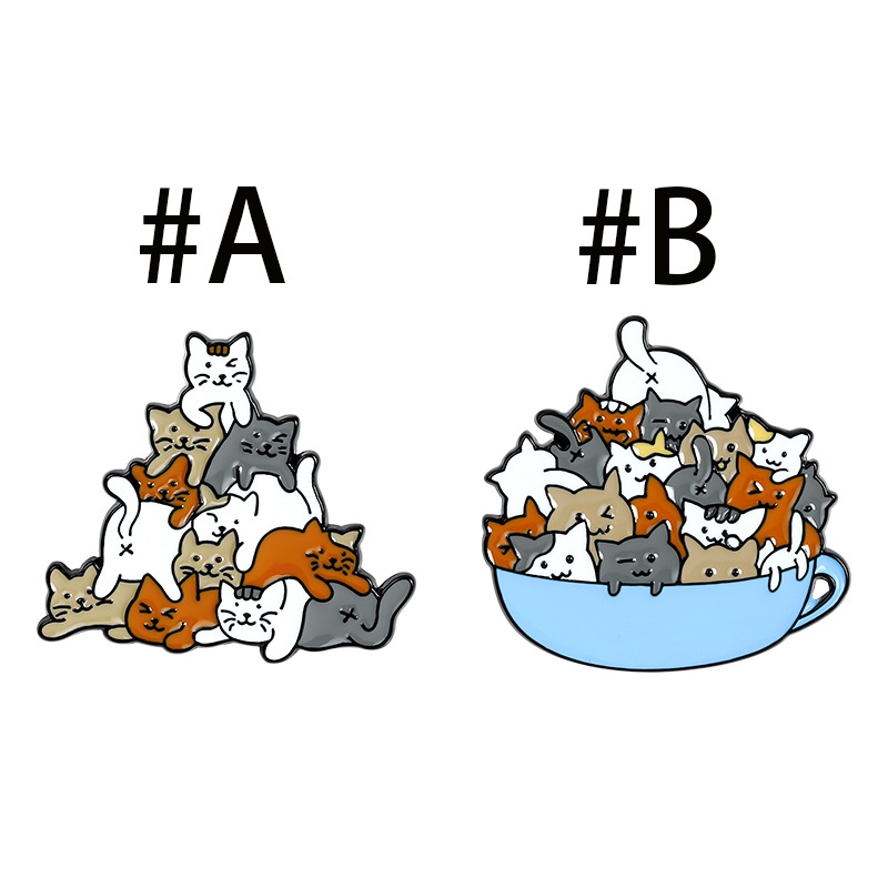 Ghim Cài Áo Hình Cốc Cà Phê Mèo Hoạt Hình Dễ Thương