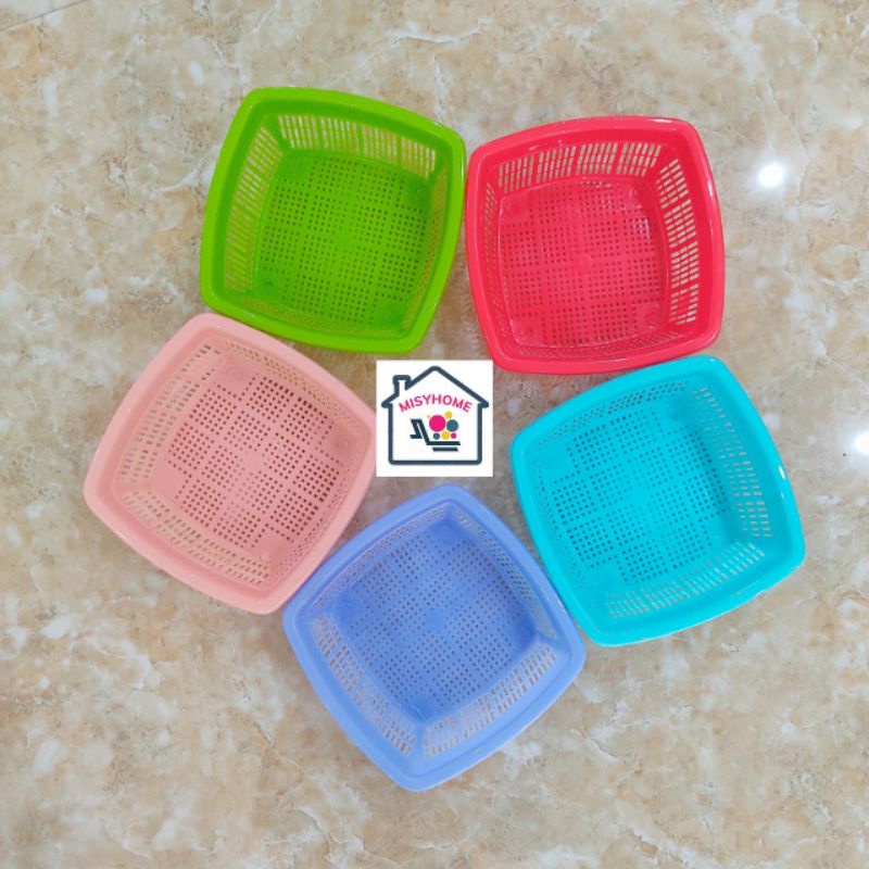 Rổ vuông 15,5 nhựa nhỏ đa năng đựng kẹp buộc cột tóc, mĩ phẩm, rau thơm rau sống rau mùi, đồ lặt vặt, bán hàng Misyhome