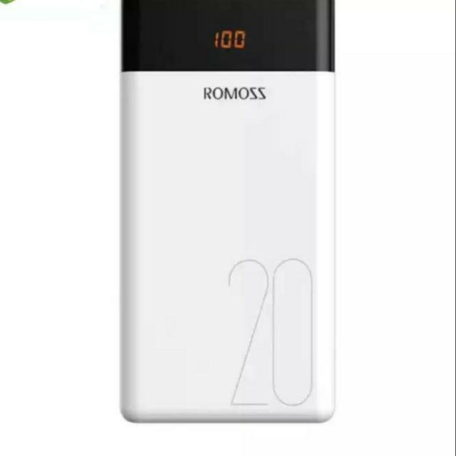 Sạc Sự Phòng Romoss LT20 20000mAh Màn Hình Led, 3 Cổng Sạc Vào - BH 1