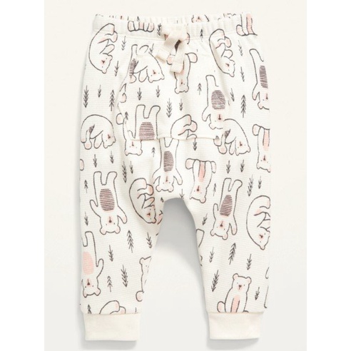 Quần dài cotton hãng Oldnavy đũng rộng cho bé gái/bé trai cao cấp mặc bỉm tiện lợi size 3M,6M,9M,12M,18M,24M