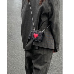 Túi Xách Mini Màu Đen Phối Dây Xích Đơn Giản Xinh Xắn