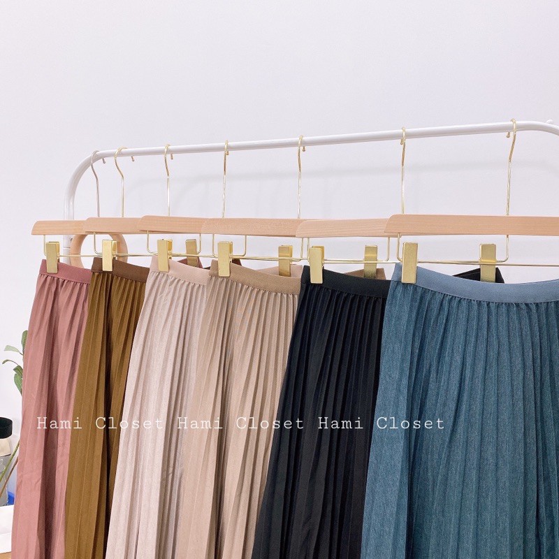 Chân váy xếp ly dáng midi chất dạ pha mịn hàng chuẩn quảng châu cao cấp mã CVD1955 | BigBuy360 - bigbuy360.vn