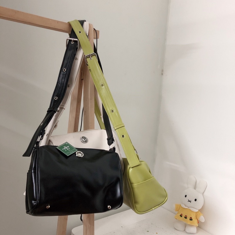 Túi trống da Pu unisex trẻ trung size trung nhỏ