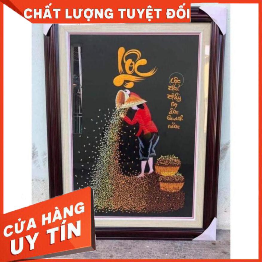 tranh thêu vi tính thành phẩm lộc chưa khung