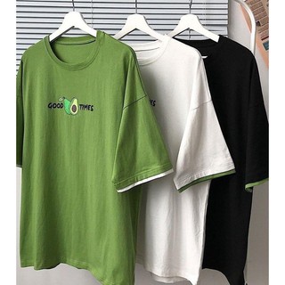 [ Có Ảnh Thật ] Áo thun unisex tay lỡ form rộng - Phông trái bơ