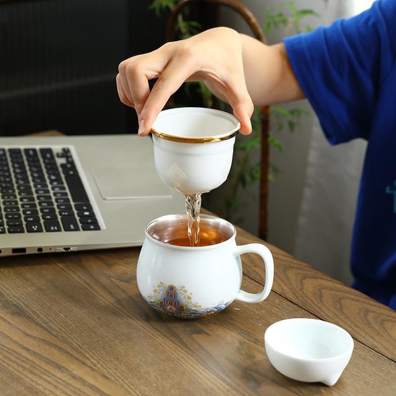 CỐC UỐNG TRÀ MÈO THẦN TÀI - PHÁT LỘC PHÁT TÀI