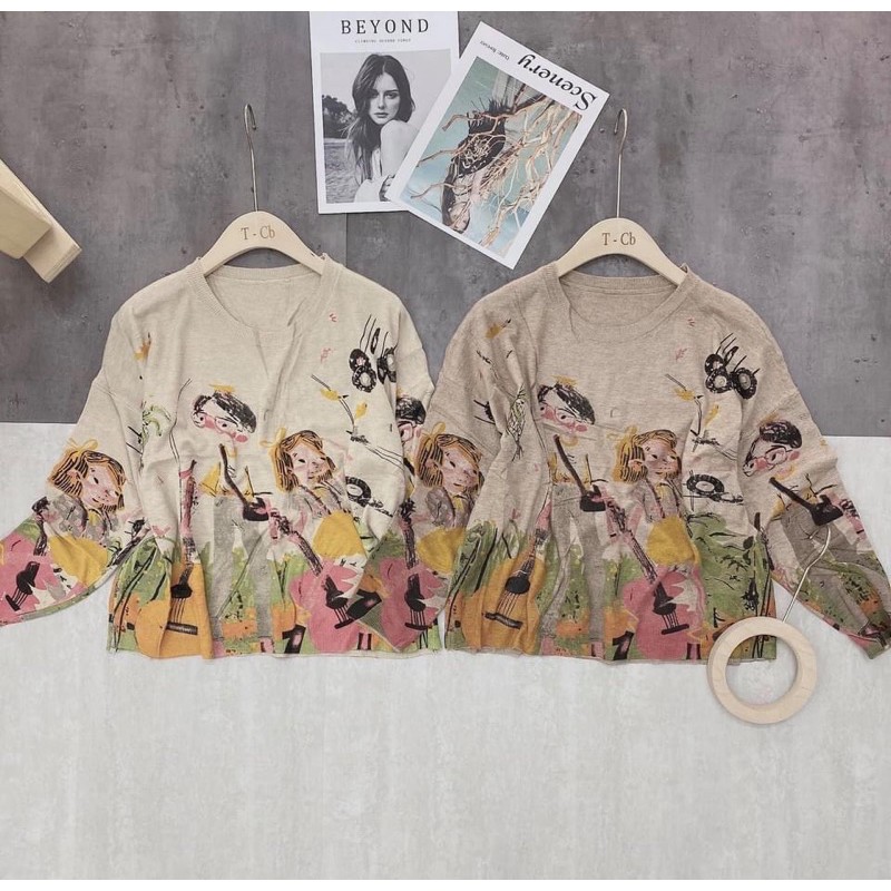 Áo len hoạ tiết vẽ màu đẹp nhiều hình