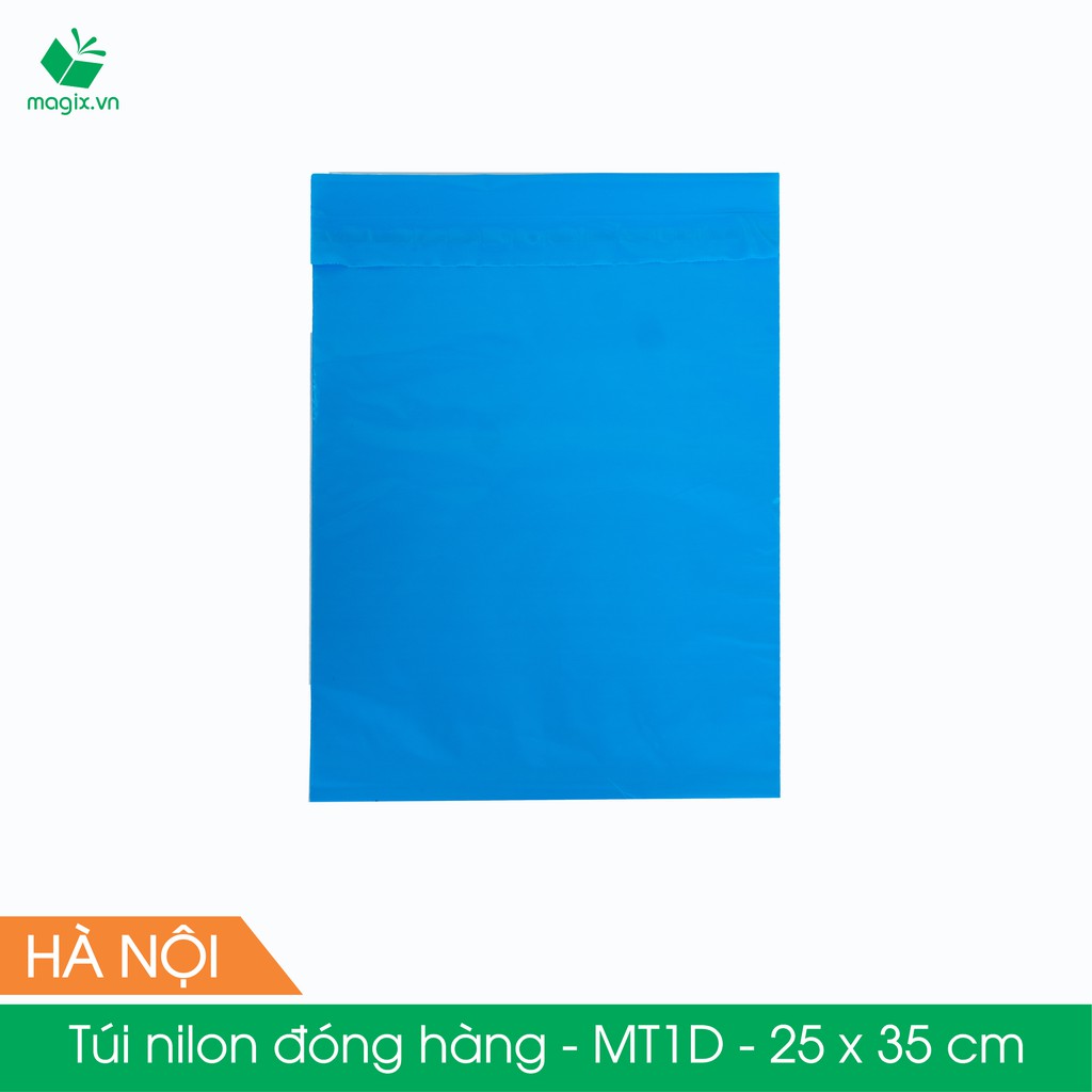 MT1D - 25x35 cm - Túi nilon gói hàng - 100 túi niêm phong đóng hàng màu xanh dương