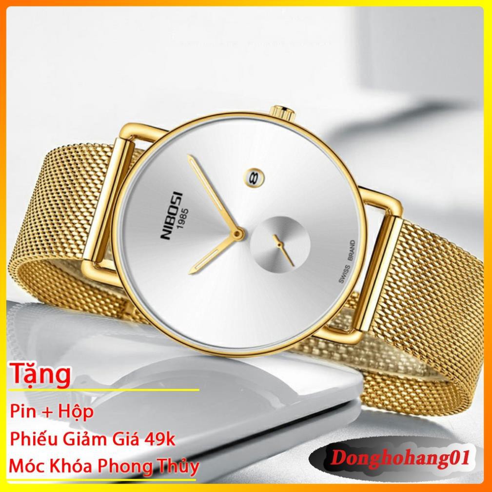 Đồng Hồ Nibosi Nam Chính Hãng Fullbox Dây Thép Không Gỉ 2365 Size 40mm Chạy Kim [HÌNH THẬT]