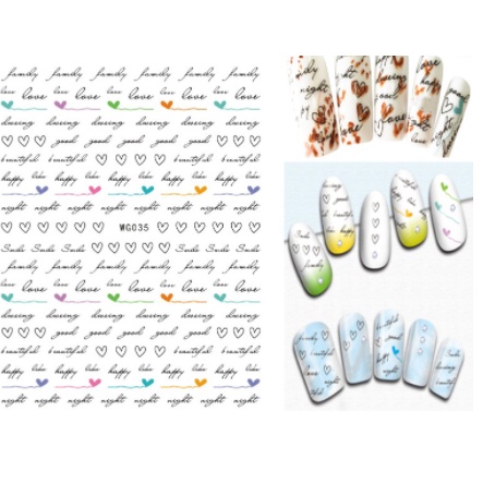 sticker chữ  trang trí nail