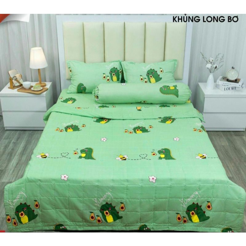 Bộ Chăn Hè Ga Gối Cotton Boly Đủ 5 Món