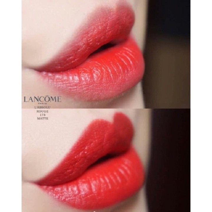 Son Lancome 178 Rouge Vintage Matte Màu Đỏ Cam 2019
