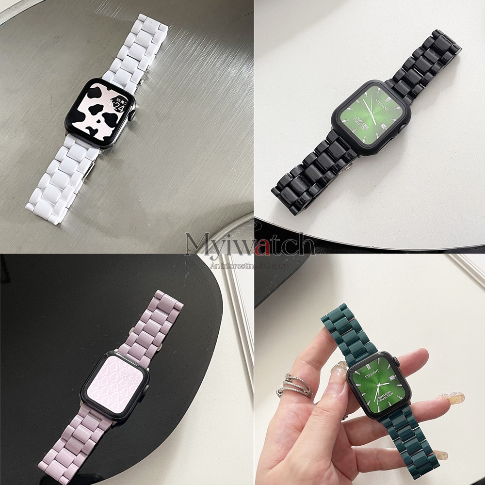 Dây Đeo Thay Thế Bằng Nhựa Màu Macaron Cho iwatch serise 8 7 6 5 4 SE 3 2 1 41mm 45mm 38mm 42mm 44mm 40mm