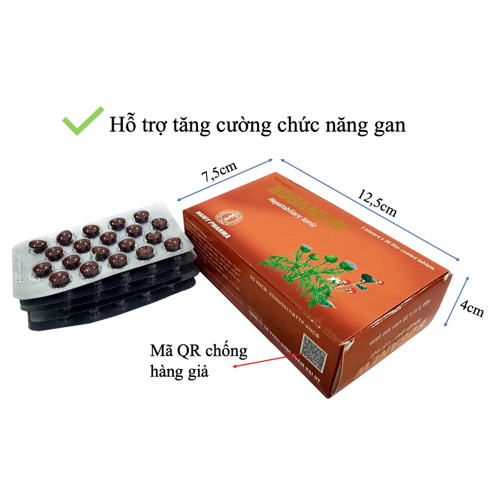 Bổ gan Đại Uy BOGANEW (hộp 100 viên) - Giải độc gan, lợi mật, tăng cường chức năng gan