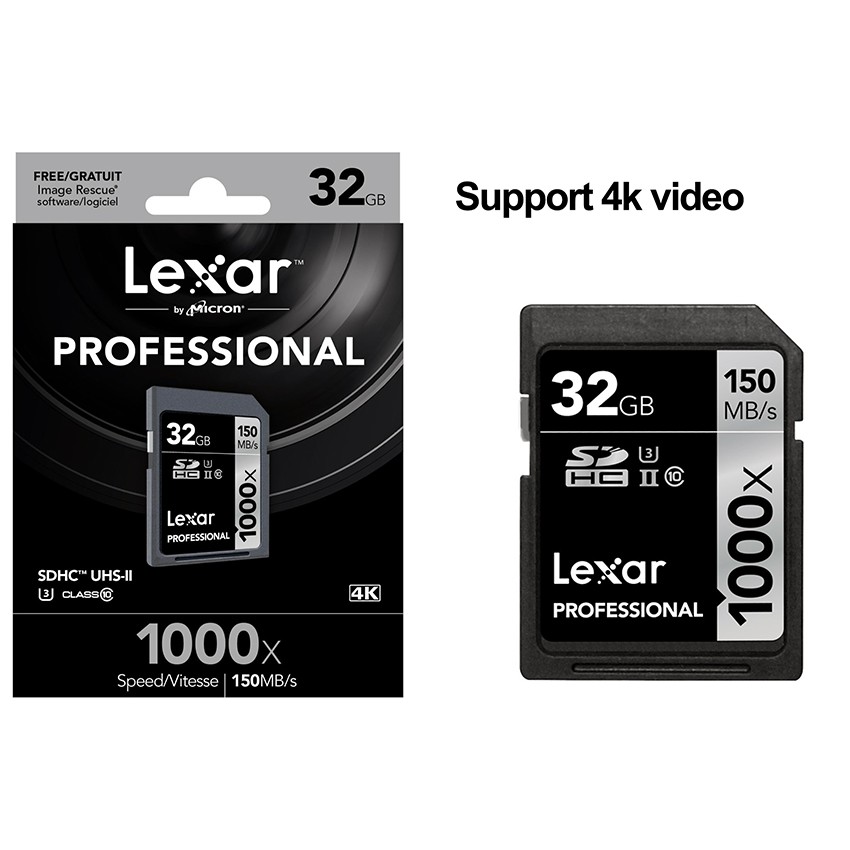 [Mã 159ELSALE hoàn 7% đơn 300K] Thẻ nhớ Lexar SDHC 32GB Pro 1000X 150mb/s, UHS II U3 Dành cho máy ảnh (Hàng nhập khẩu)